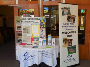 Lakes Area Youth Service Bureau display       